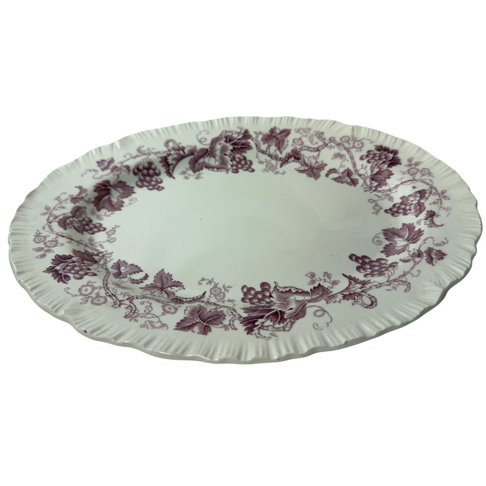 Wedgwood Old Vine Etruria Barlaston Purple Mulberry Oval Platter 12.5"